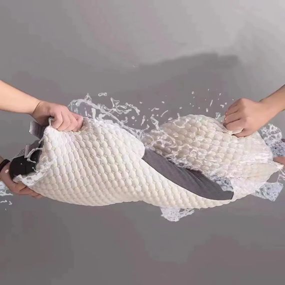 Ортопедична прямокутна подушка 48x74 см з підтримкою шиї та спини Pillow-01 Біло-сіра | Зображення 9
