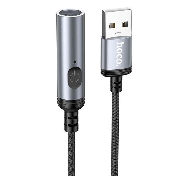 Портативний прикурювач запальничка Hoco UA30 USB Black | Зображення 2