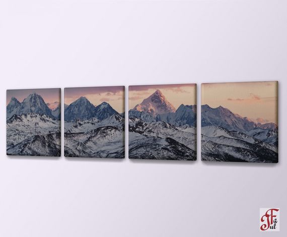 Друкована модульна картина  Гори Quadro 140х35 см