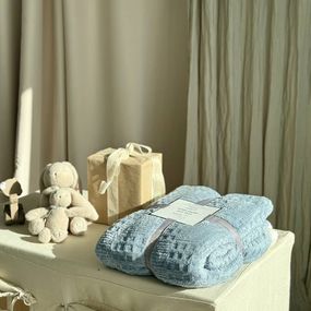 Плед на эко-овчине Dushka Home 21286 200х230 см голубой