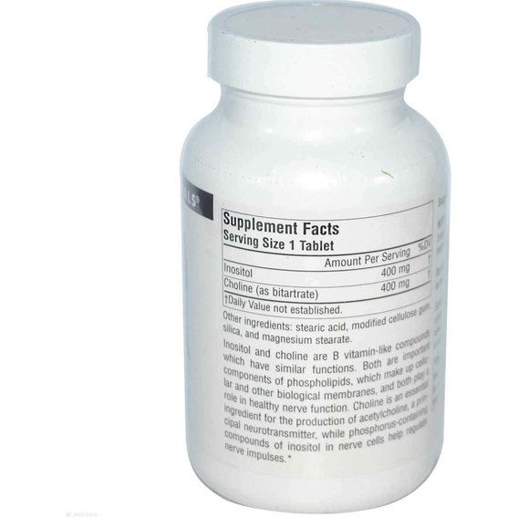 Інозитол Source Naturals Inositol&Choline 800 mg 100 Tabs | Зображення 1