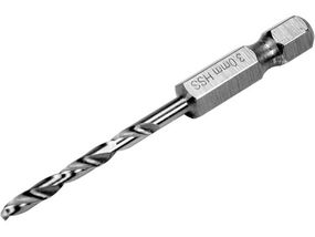 Свердло по металу YATO Польша: HSS6542, Ø=3мм, HEX-1/4", l=61/31мм, для нержав., конструкт., легов. сталі