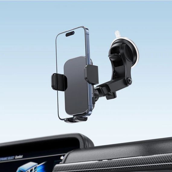 Автодержатель с БЗУ Acefast D53 with Electric Clamp for Dashboard Black | Зображення 5