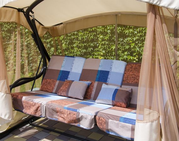 Качели садовые Vitan Семейная 4-местная с матрасом и навесом (2140148) | Зображення 8