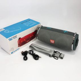Портативная колонка TG642 с RGB подсветкой и ремешком. ID-678 Цвет: серый