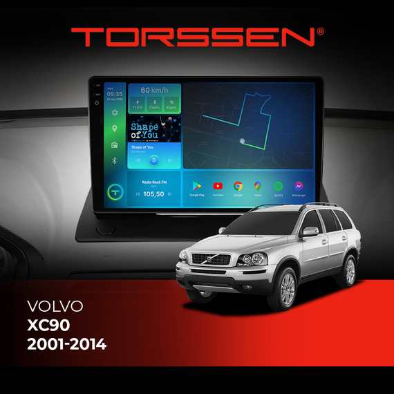 Штатна магнітола Torssen 2K Volvo XC90 01-14 FL9 4+64Gb 4G Carplay DSP