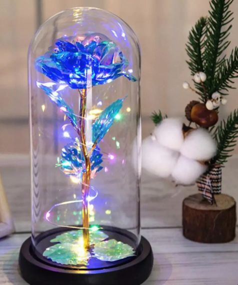 Троянда в колбі з LED підсвічуванням, Галактична троянда в скляній колбі   знижка | Зображення 4