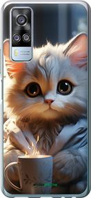 Чохол на Vivo Y51 2020 Білий кіт "5646u-2241-2448"