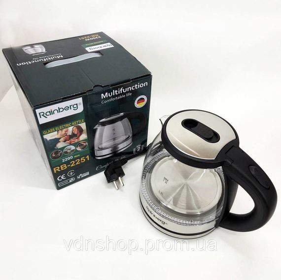 Электрический чайник с современным дизайном, Чайник электро подсветка, Электрочайник для дома красивый JP-82 | Зображення 2