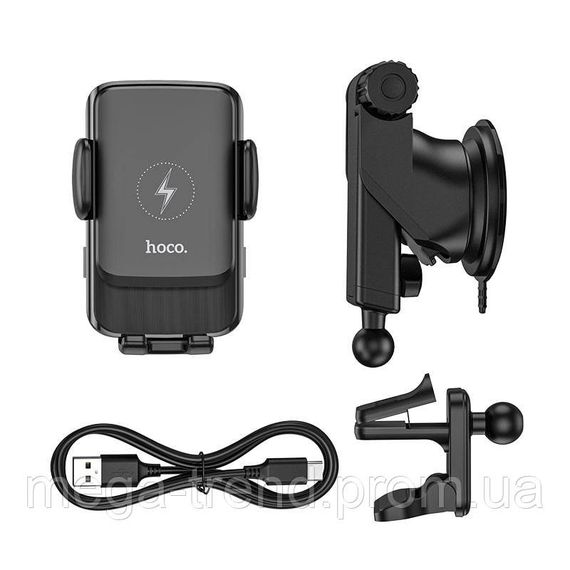 Тримач HOCO 2 in 1 Air outlet / Dashboard Smart alignment wireless charging Car holder S35 |5-15W Max| | Зображення 7