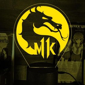 Акриловий світильник-нічник Mortal Kombat Смертельна битва жовтий tty-n002252