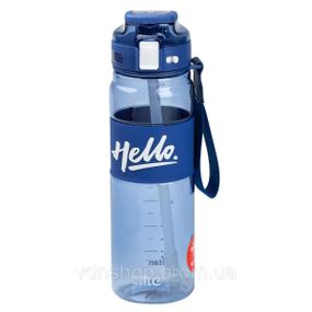 Бутылка для воды 860 мл тритан с ремешком и ручкой Синяя HP17303BL