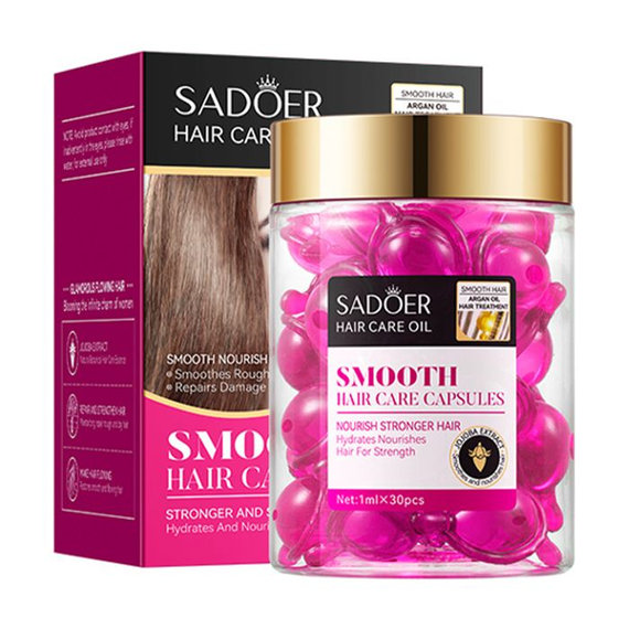 Капсули для розгладження волосся Sadoer Argan Oil Jojoba Smooth Hair Care Capsules з аргановою олією та жожоба, 30*1 мл | Зображення 1