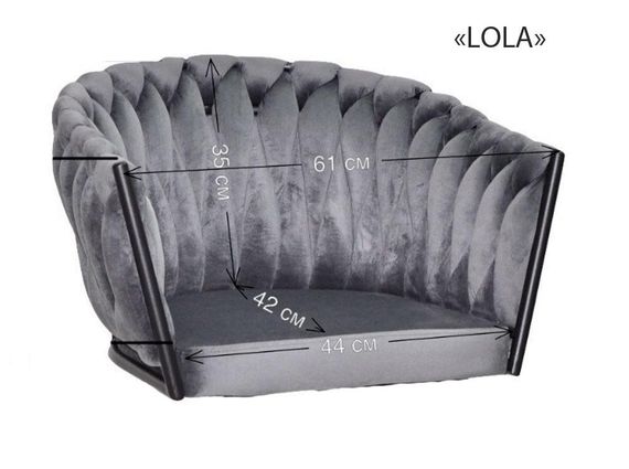 Барне крісло Lola Bar CH-Base оббивка велюр сірий UC-901, кругла срібляста хромована нога-опора | Зображення 8