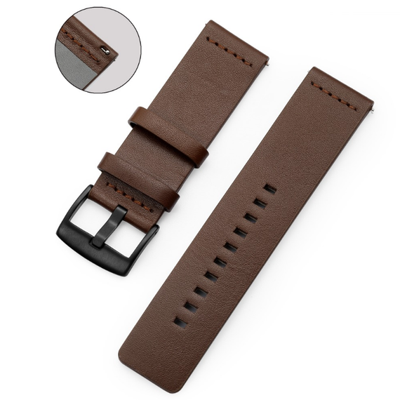 Кожаный ремешок Primo Classic для часов Samsung Galaxy Watch Active (SM-R500)/Active 2 (SM-R820/R830) - Coffee | Зображення 3