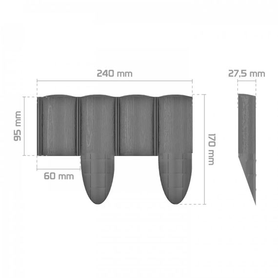 Газонна огорожа Cellfast 4 ECO 2.4 м чорний 10 секцій 34-032 | Зображення 2