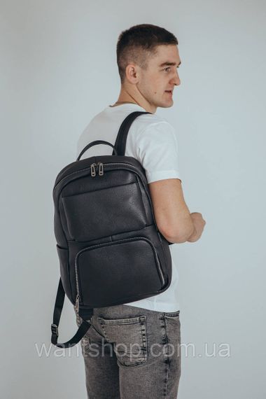 Чорний шкіряний чоловічий рюкзак Tiding Bag 9387 | Зображення 4
