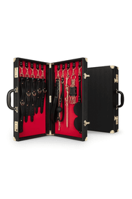 Набір для BDSM Bedroom Fantasies: Bondage Suitcase 13 Pcs Cow Leather Чорний
