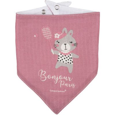 Слюнявчик Canpol babies Bonjour Paris 2 шт Розовый (26/900_pin) | Зображення 1