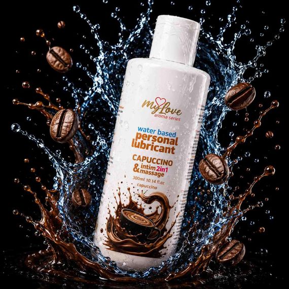 2в1 лубрикант та масажний гель - MyLove Aroma Series Intim&Massage Capuccino, 300 мл Sex Aura | Зображення 1