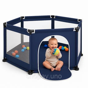 Детский игровой манеж для детей складной детский манеж 120х100х55см Blue RF-99