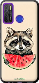 Чохол на Tecno Camon 15 Єнотик з кавуном "4605b-2405-2448"