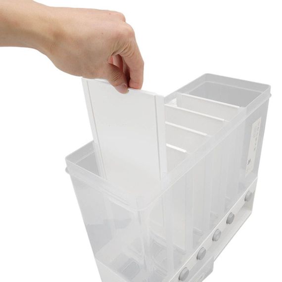 Диспенсер для сыпучих продуктов с дозатором, 6 отделений / Кухонный органайзер с мерным контейнером / | Зображення 2