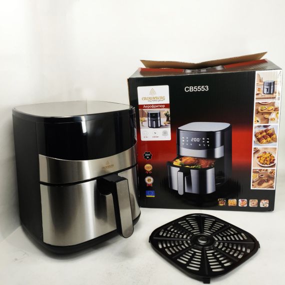 Фритюрницы без масла Crownberg CB-5553 6.5Л 1600Вт, Аэрогриль на пару, Воздушная фритюрница аэрогриль ZG-11 | Зображення 6