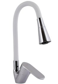 Змішувач для кухні Lidz Tani 008F3 з гнучким виливом (k40) White / Chrome LDTAN008F3WCR37037