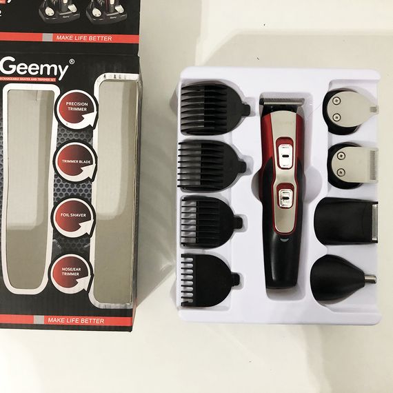 Машинка для стрижки 10в1 GEMEI GM-592, окантовочная машинка, подстригательная машинка. DA-226 Цвет: красный | Зображення 3