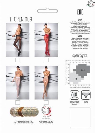 Эротические колготки Passion TIOPEN 008 1/2 (30 den), black, с вырезом sexstyle | Зображення 4