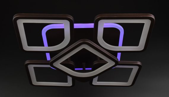 Люстра світлодіодна стельова LED світильник для квартири на стелю лед з пультом 25859 Коричневий 11х40х40 см. | Зображення 6