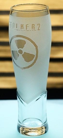 Бокал для пива сока воды 440 мл с гравировкой  игры  Сталкер 2 S.T.A.L.K.E.R. 2 матовое стекло подарок фанату | Зображення 2