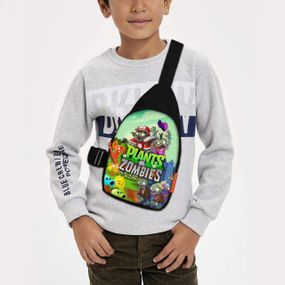 Сумка через плече дитяча Рослини проти зомбі 29х17 см сумка слінг для хлопчика (02153)