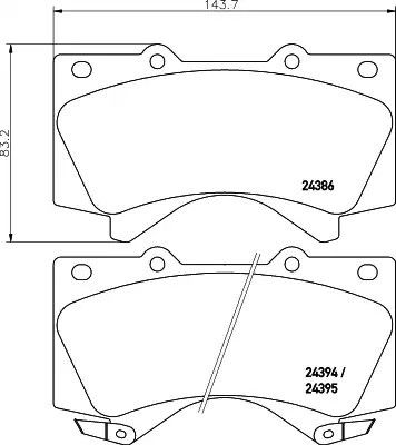 Колодки передні гальмівні Land Cruiser 4.7/4.5d 08-, HELLA PAGID (8DB355013151) | Зображення 2