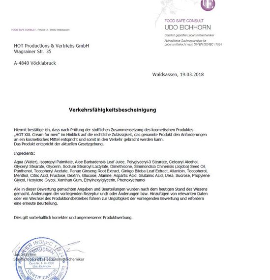 Крем, що збільшує об'єм для чоловіків Hot XXL, 50 мл Sex Aura | Зображення 3