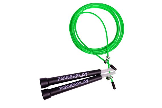 Скакалка швидкісна PowerPlay 4202 Ultra Speed Rope Зелена (2,9m.) | Зображення 1