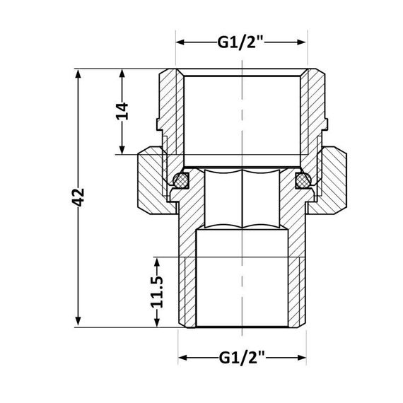 Згін-американка Thermo Alliance Base 1/2" ВН нікель, прямий SD190W15 | Зображення 1