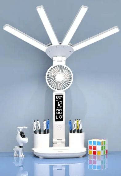 Аккумуляторная LED лампа / Настольная лампа 3в1 с аккумулятором 3200мАч и USB-дисплеем / Аккумуляторная LED лампа-органайзер с | Зображення 1