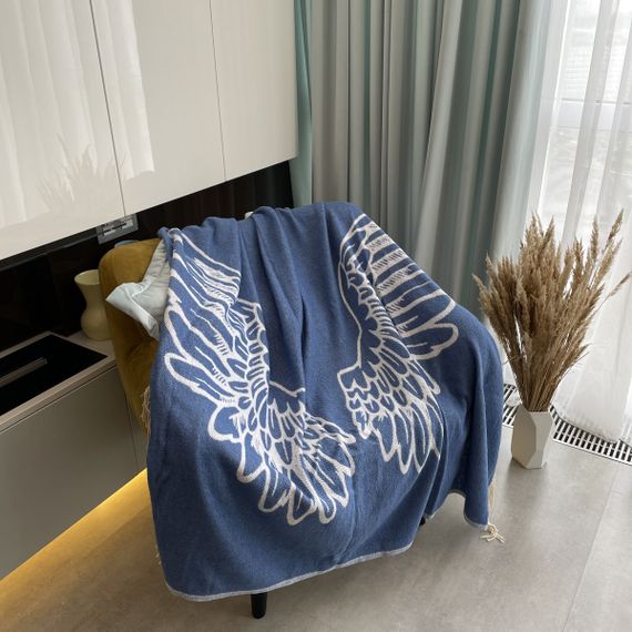 Плед SoundSleep Wings бавовняний 140х200 см синій (653590756125) | Зображення 4