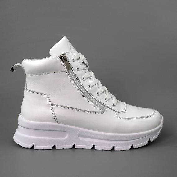 Кросівки шкіряні з хутром 587647 Білі 36 37 38 39 40 41