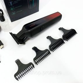 Багатофункціональний тример для стрижки волосся і бороди VGR V-930, Професійний тример з насадками RU-34