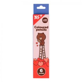 Набір кольорових олівців YES Line Friends Choco 290726 6 кольорів