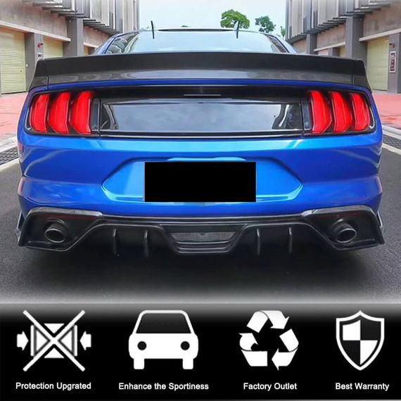 Дифузор заднього бампера V2 (2015-2017, Карбон) для Ford Mustang рр | Зображення 1