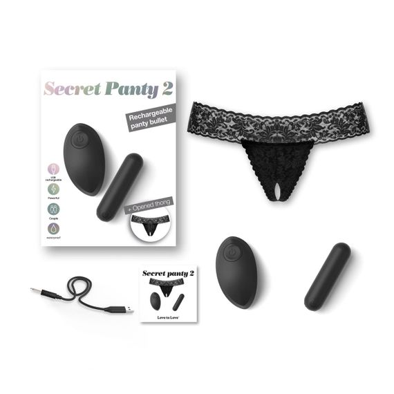 Вібротрусики Love To Love SECRET PANTY 2, в комплекті трусики, віброкуля, пульт ДК, 10 режимів роботи Sex Aura | Зображення 3