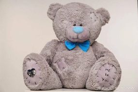 Мишка плюшевый с латками Yarokuz Me To You 100 см Серый