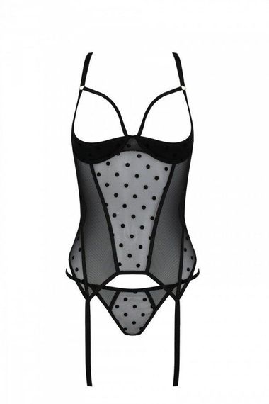 Корсет Passion MARINA CORSET, XXL/XXXL, black, з відкритими чашками Sex Aura | Зображення 2