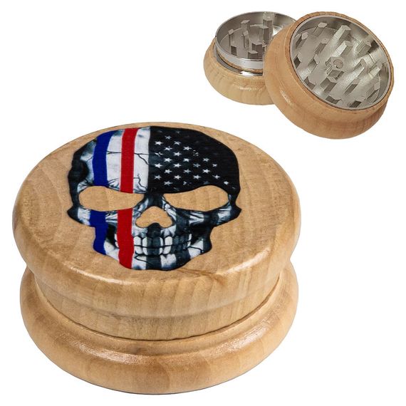 Деревянный Гриндер Для Измельчения "Skull Collection V1"