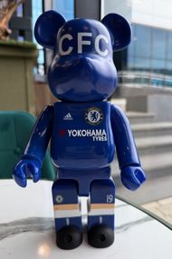Фигурка Bearbrick Yokohama CFC дизайнерська статуетка ведмідь Беарбрік 28 см mb036 синій