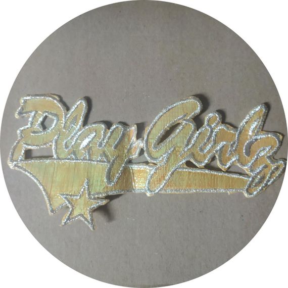 Нашивка на одяг (термо) Play Girl 190*85 мм Жовтий